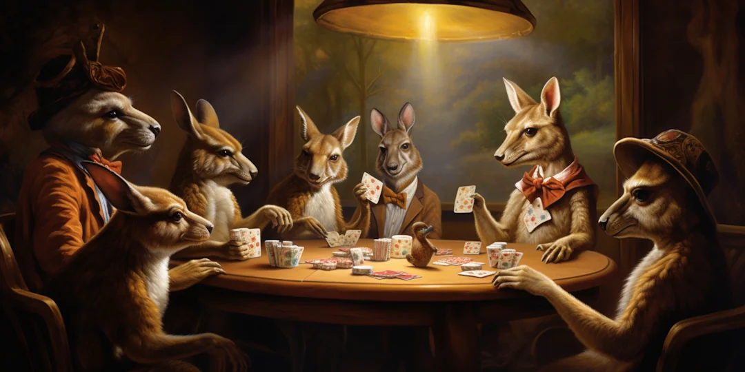 Kangaroos Playing Poker